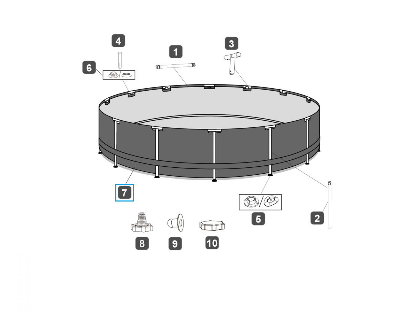 Bestway® Ersatzteil Poolfolie Tier-Design (bunt) für Steel Pro™ Pool 305 x 66 cm, rund Bestway® Ersatzteil Poolfolie Tier-Design (bunt) für Steel Pro™ Pool 305 x 66 cm, rund
