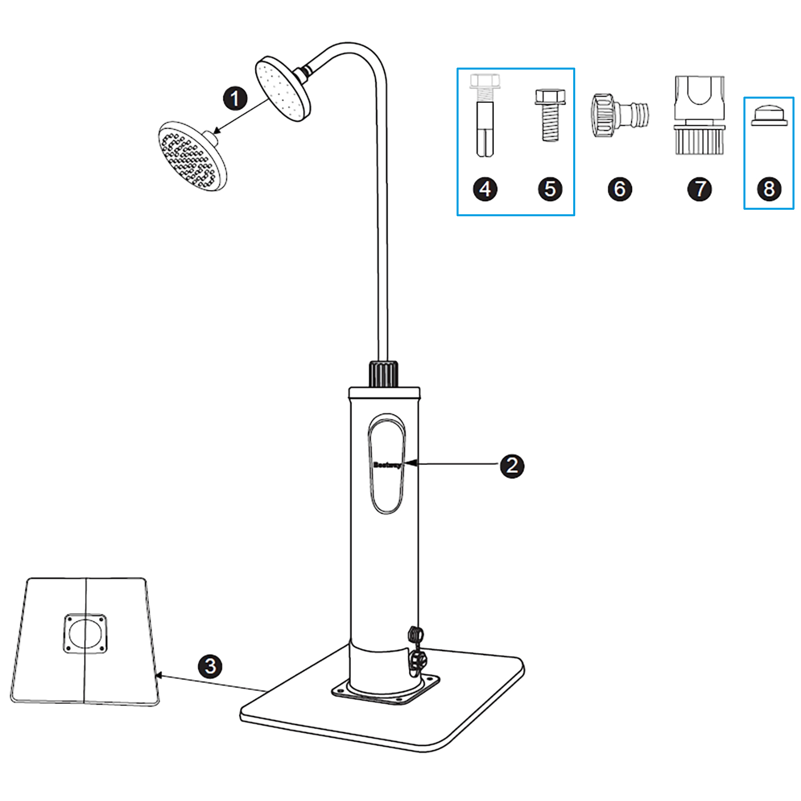 Bestway® Spare Part Screws set for all SolarFlow™ outdoor shower