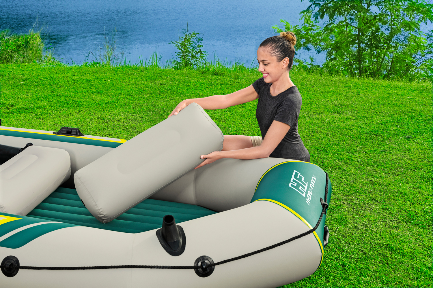 Hydro-Force™ Schlauchboot Komplett-Set Ranger Elite™ X4 320 x 148 x 47 cm