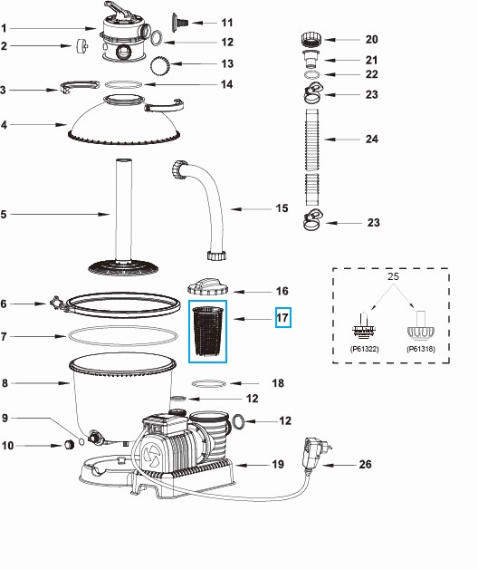 Bestway® Spare Part Strainer for Flowclear™ sand filter unit (except 2.006 l/h) Bestway® Spare Part Strainer for Flowclear™ sand filter unit (except 2.006 l/h)