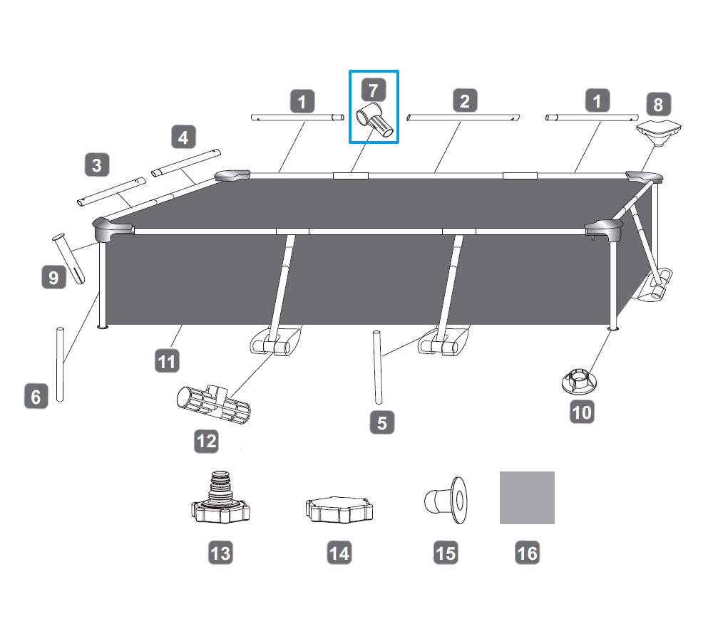 Bestway® Spare Part T-connector (white) for Steel Pro™ frame pools 259 x 170 x 61 cm (2023) Bestway® Spare Part T-connector (white) for Steel Pro™ frame pools 259 x 170 x 61 cm (2023)