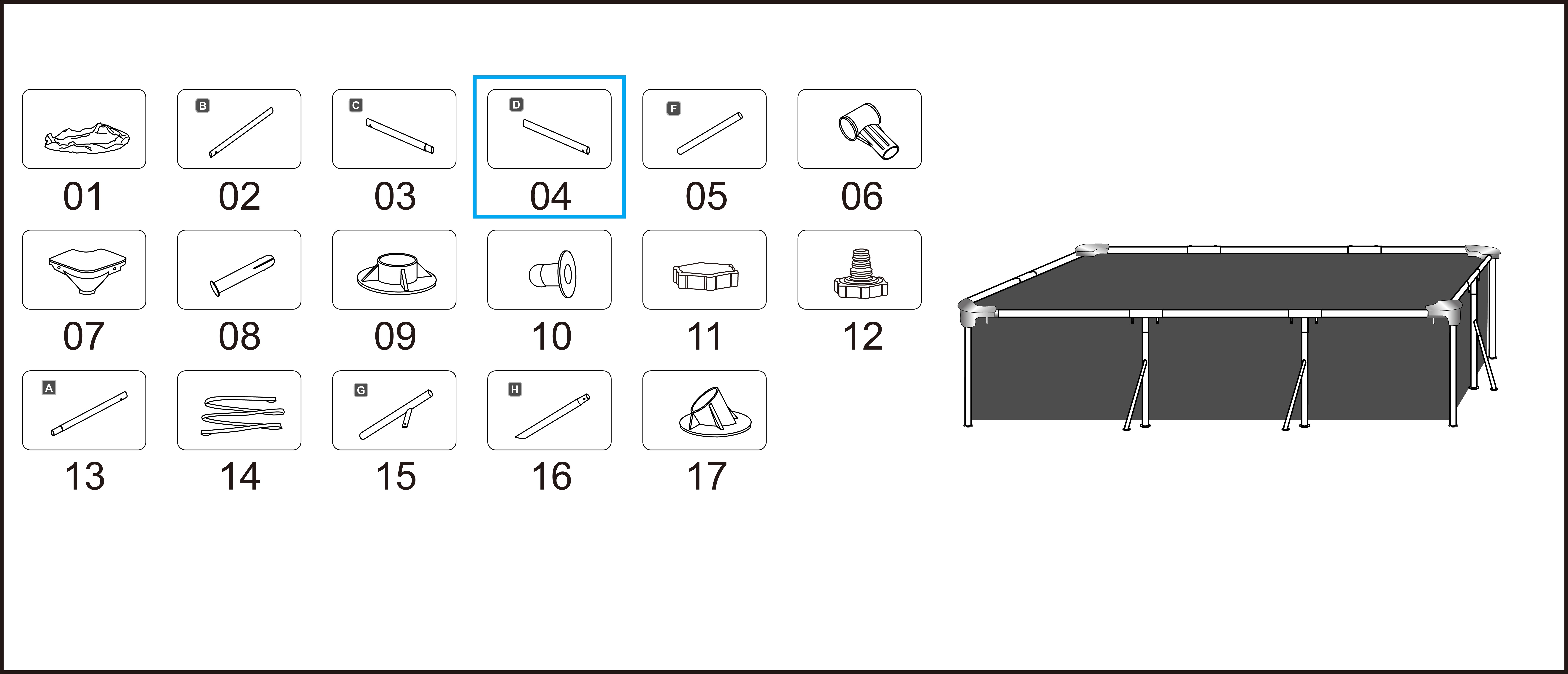 Bestway® Spare Part Top rail D (white) for Steel Pro™ frame pool 300 x 200 x 65 cm, angular Bestway® Spare Part Top rail D (white) for Steel Pro™ frame pool 300 x 200 x 65 cm, angular