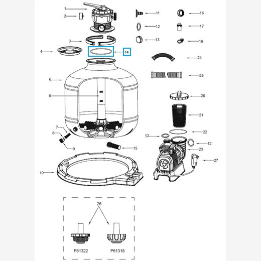Bestway® Spare Part Top seal for various Flowclear™ sand filter unit Bestway® Spare Part Top seal for various Flowclear™ sand filter unit
