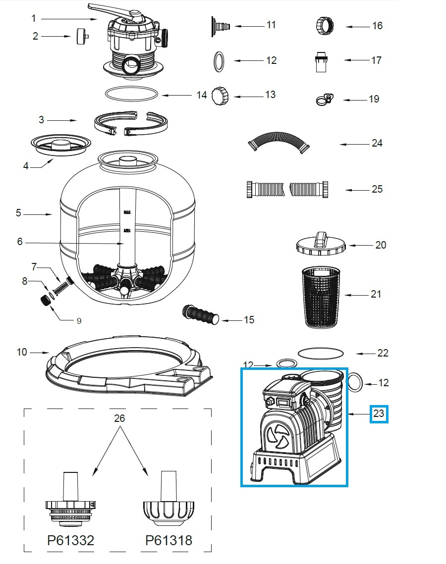 Bestway® Spare Part Motor for Flowclear™ sand filter unit (58495 | GS / 58497 | GS)