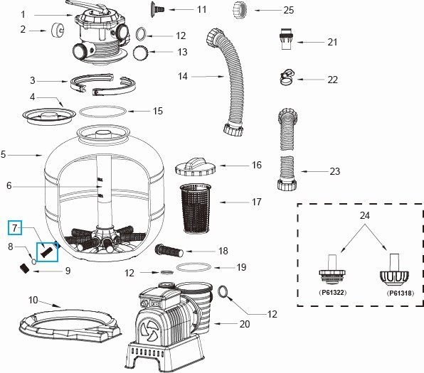 Bestway® Spare Part Filter canister for various Flowclear™ sandfilter units