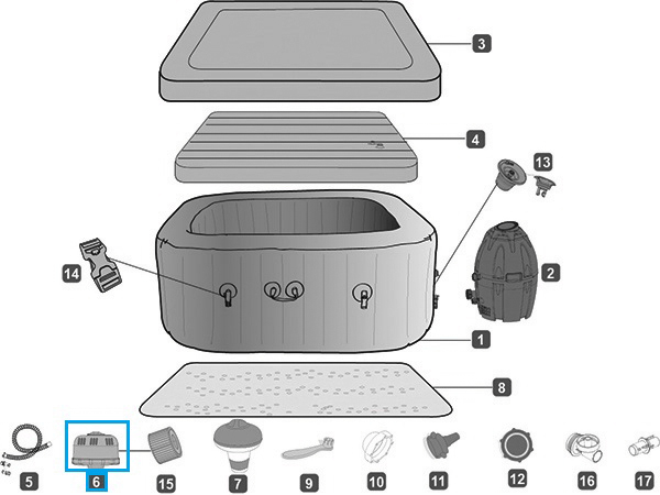 Bestway® Spare Part Filter Set (Not Including Cartridge) for Lay-Z-Spa™ Bestway® Spare Part Filter Set (Not Including Cartridge) for Lay-Z-Spa™