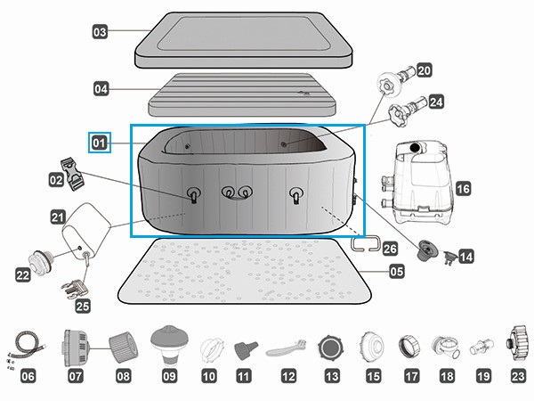 Bestway® Spare Part Liner (mahagoni) for LAY-Z-SPA® Maldives HydroJet Pro™ 201 x 201 x 80 cm (2018) Bestway® Spare Part Liner (mahagoni) for LAY-Z-SPA® Maldives HydroJet Pro™ 201 x 201 x 80 cm (2018)