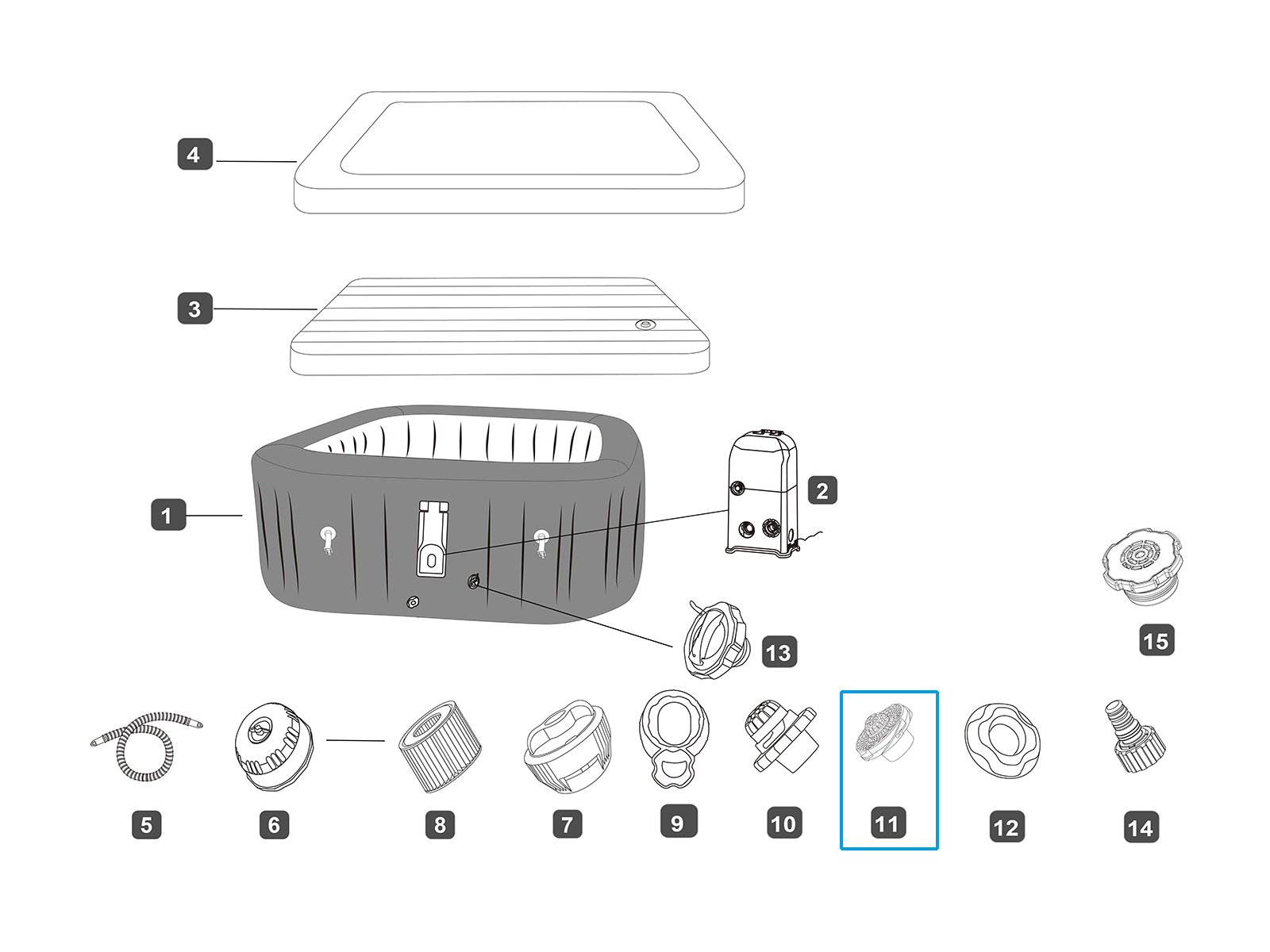 Bestway® Ersatzteil Wasser - Auslasssieb (grau) für LAY-Z-SPA® UltraFit™ Whirlpools (ab 2024) Bestway® Ersatzteil Wasser - Auslasssieb (grau) für LAY-Z-SPA® UltraFit™ Whirlpools (ab 2024)