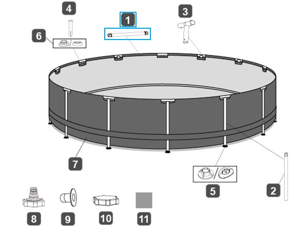 Bestway® Spare Part Top rail for Power Steel Deluxe Series pool 427cm x 107cm Bestway® Spare Part Top rail for Power Steel Deluxe Series pool 427cm x 107cm